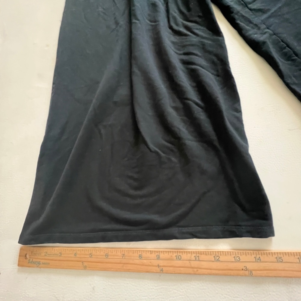 Garnet Hill Pants Women L Black Wide Leg Tencel Lyocell Crop Loungewear Resort - Picture 8 of 11